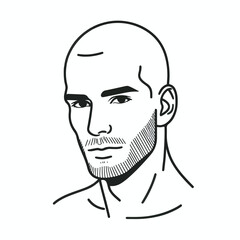 bald man line art vector image