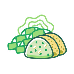 Ketupat rice dumpling and lemang glutinous rice illustration