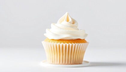 Single cupcake, whipped cream