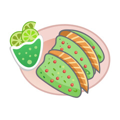 Delicious Fish Tacos with Lime and Green Sauce