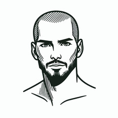 bald man line art vector image