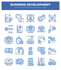 Business Development Icons. Strategy. Marketing. and Growth