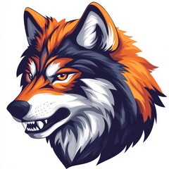 Fototapeta premium A modern and stylish logo with a fierce looking fox head.