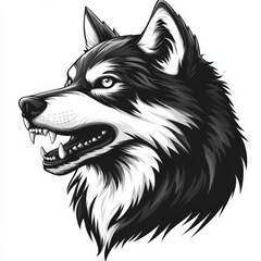 Naklejka premium A modern and stylish logo with a fierce looking fox head.