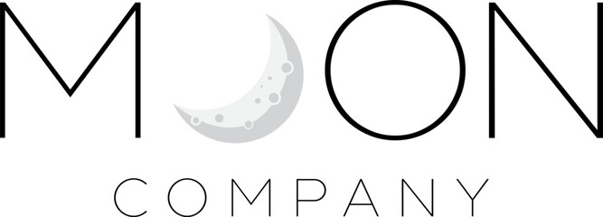 Obraz premium simple black lunar or moon light at night silhouette icon logo design