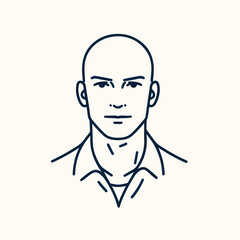 bald man line art vector image