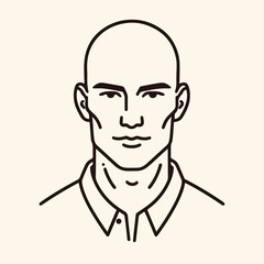 Obraz premium bald man line art vector image