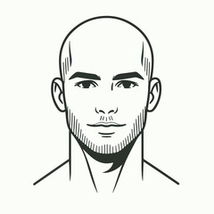 bald man line art vector image