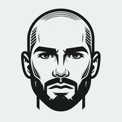 bald man line art vector image