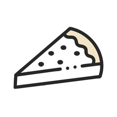 Slice of delicious pie icon on black background