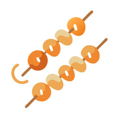 Satay Skewers: Grilled Food on Wooden Sticks