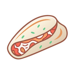 Cartoon style taco illustration on black background