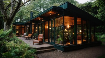 Peaceful Modern Cabin Nestled in Forest