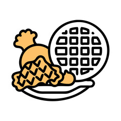 Abstract Waffle with Bag Vector Graphic Illustration Design