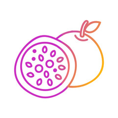 Passion Fruit Cut and Whole on Black Background