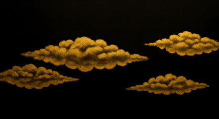 Golden clouds on black background