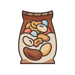Bag of Assorted Nuts, Snack, Healthy Food