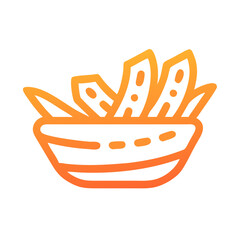 Illustration of a bowl of plantain chips