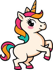 Fototapeta premium Mascot of sweet cartoon unicorn. 