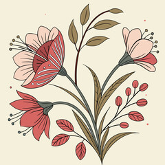 Floral seamless pattern . Summer Meadow With Butterflies Flowers wall background with amazing red,orange,pink,purple,green and white chrysanthemum flowers ,Wedding decoration, hand made Beautiful flow