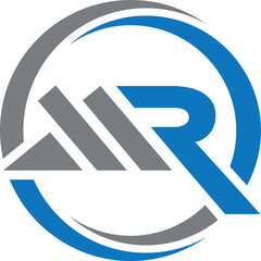 MR initials logo design. MR Lettering Logo