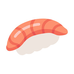 Cute Salmon Nigiri Sushi Vector Illustration on Black