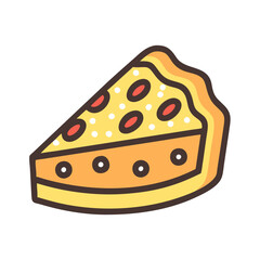 Illustration of a tasty cheesecake slice on black background