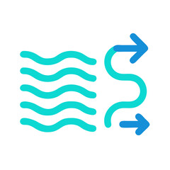 Wavy Lines with Arrows Indicate a Transformation Process