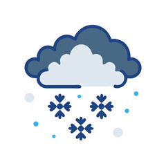 Cloud with snowflakes, winter snow weather icon illustration