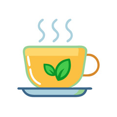 Cartoon Cup of Herbal Tea with Steam Icon