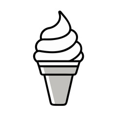 Minimalist white ice cream cone graphic on black
