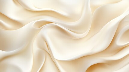 Obraz premium Smooth, flowing cream-colored fabric drapes in soft, elegant waves