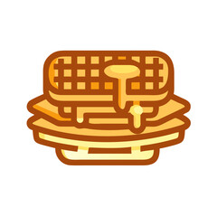 Icon of Stack of Waffles with Dripping Syrup