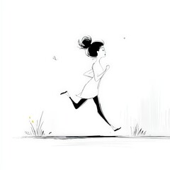 Running Woman Minimalist Line Art  Fitness  Exercise  Sport  Jogging  Healthy Lifestyle Il