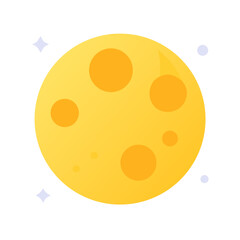 Cartoon Moon with Stars on a Black Background