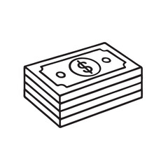 Stack of Money Bills (Outline Style)