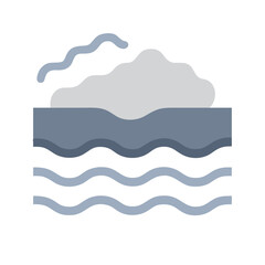 Minimalist Ocean Icon Illustration on a Black Background