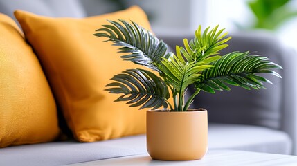 Decorative plant in a pot living room setting daytime