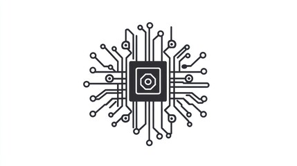 Obraz premium Microchip Circuit Board Technology White Background