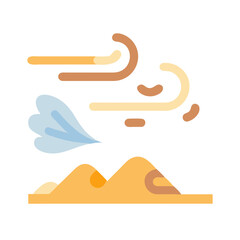 Sandstorm vector icon on black background illustration graphic