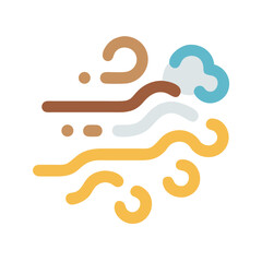 Flat Icon Design of Wind and Cloud