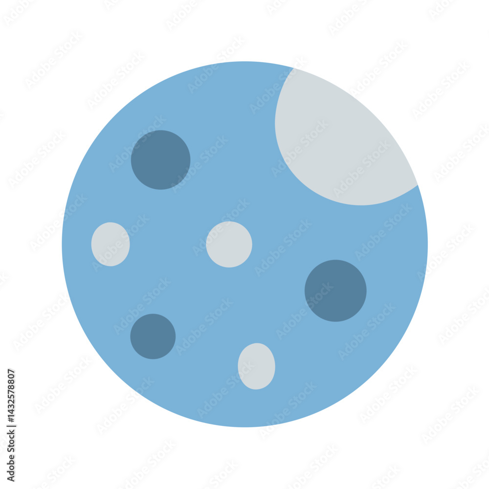 Poster abstract planet with circular craters on dark background