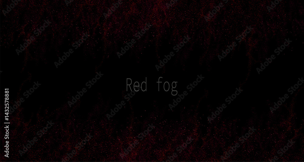Wall mural composition with isolated abstract red chaotic tinsel pattern on black background.
