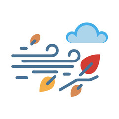 Autumn Wind and Leaves Graphic Vector Illustration