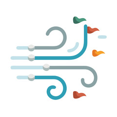 Fototapeta premium Abstract windy weather icon or climate sign