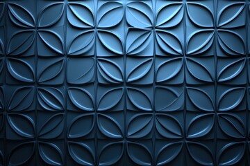 Abstract navy blue patterned wall