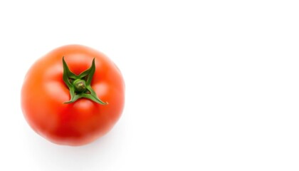 Single Tomato on White Background