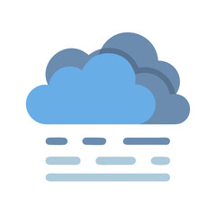 Obraz premium Modern light blue rainfall cloud icon illustration design