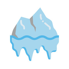 Icon of a floating iceberg in the ocean