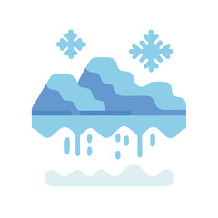 Winter Ice and Snow Illustration with Snowflakes Icon